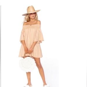SHOW ME YOUR MUMU | Izzy Tan Off-Shoulder Mini Dress Women’s Size X-Small